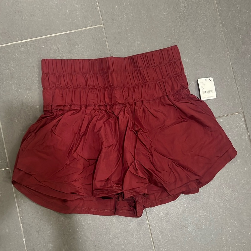 NWT free people FP movement maroon shorts size M